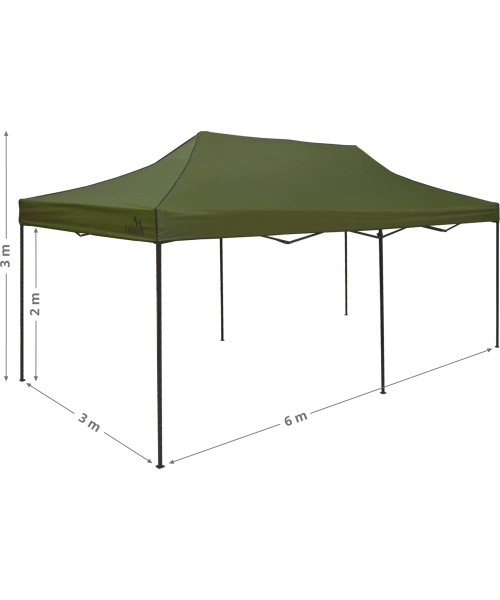 Party tent scissor 3x6m green WATERPROOF