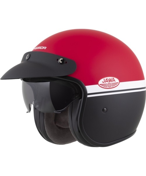 Atviro veido šalmai Cassida: Motorcycle Helmet Cassida Oxygen Jawa OHC 2.0 Matte Red/Black/White