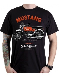 Marškinėliai BLACK HEART Mustang - Juoda
