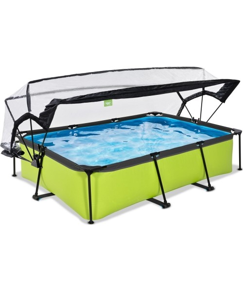 EXIT Lime pool 300x200x65cm with dome and filter pump - green