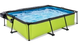 EXIT Lime pool 300x200x65cm with dome and filter pump - green