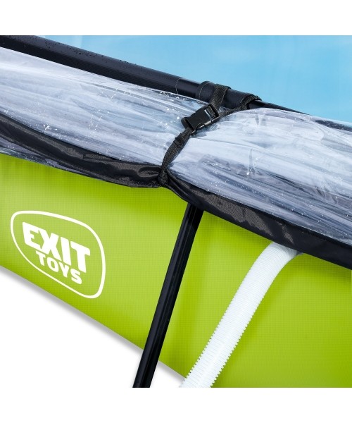 EXIT Lime pool 300x200x65cm with dome and filter pump - green