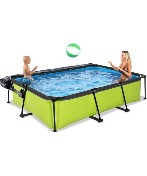 EXIT Lime pool 300x200x65cm with dome and filter pump - green