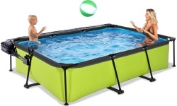 EXIT Lime pool 300x200x65cm with dome and filter pump - green