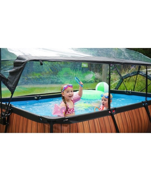 EXIT Lime pool 300x200x65cm with dome and filter pump - green