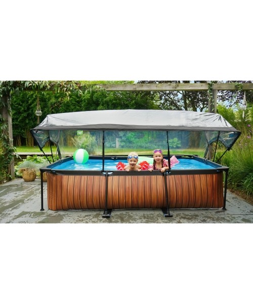 EXIT Lime pool 300x200x65cm with dome and filter pump - green