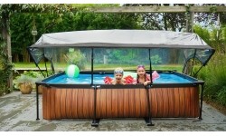EXIT Lime pool 300x200x65cm with dome and filter pump - green