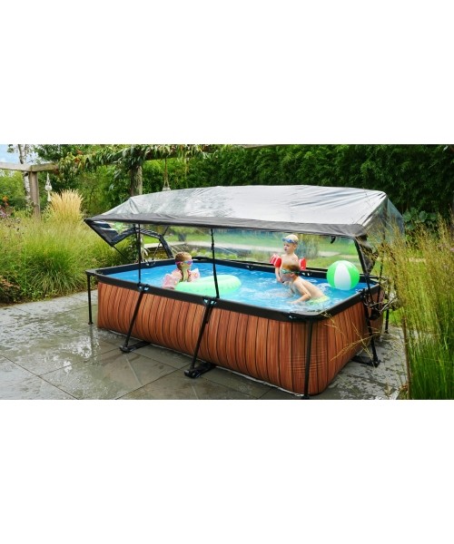 EXIT Lime pool 300x200x65cm with dome and filter pump - green