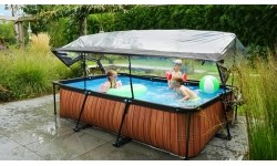 EXIT Lime pool 300x200x65cm with dome and filter pump - green