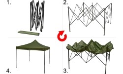 Sulankstoma prekybos palapinė 3x3 m, žalia, vandeniui atspari