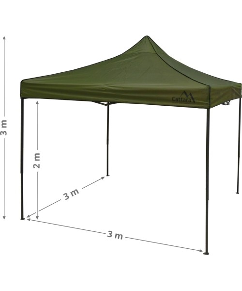 Sulankstoma prekybos palapinė 3x3 m, žalia, vandeniui atspari