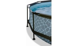 EXIT Stone pool ø360x76cm with dome and filter pump - grey