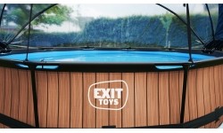 EXIT Stone pool ø360x76cm with dome and filter pump - grey
