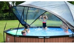 EXIT Stone pool ø360x76cm with dome and filter pump - grey