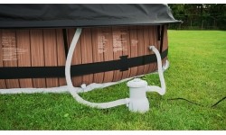 EXIT Stone pool ø360x76cm with dome and filter pump - grey