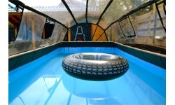EXIT Stone pool 400x200x100cm with dome and sand filter and heat pump - grey