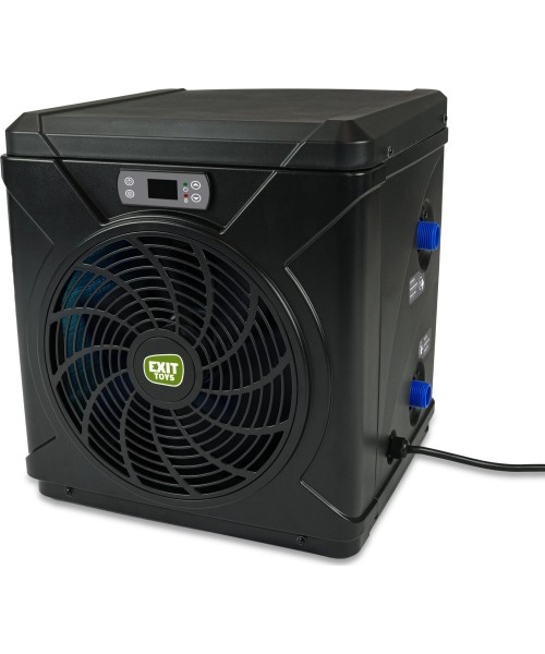 EXIT Black Leather pool 400x200x100cm with sand filter pump and dome and heat pump - black
