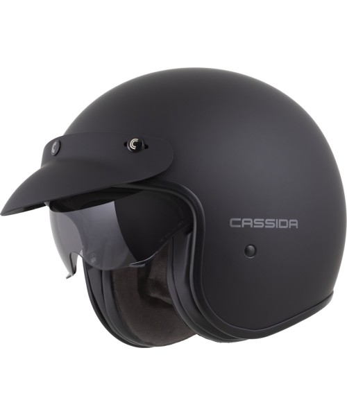 Atviro veido šalmai Cassida: Motociklininko šalmas Cassida Oxygen Solid 2.0 Matte Black/Dark Gray