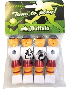 Stalo futbolo žaidėjai Buffalo, raudona / balta, 16 mm, 4 vnt.