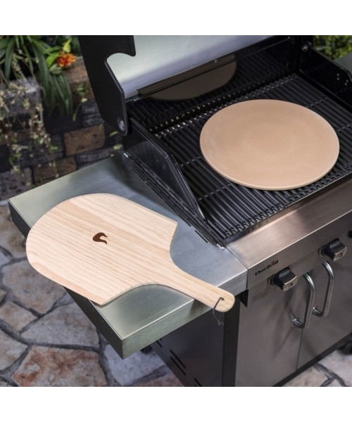 Char-Broil round pizza stone and peel set