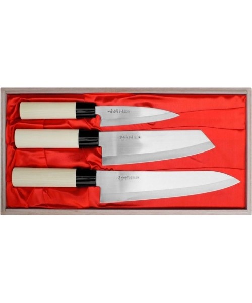Set of 3 Satake Megumi Chef/Bunka/universal knives