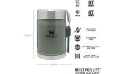 Thermos For Food Stanley Classic Legendary 0.4L, Green, With Spork