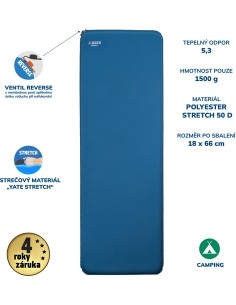 Savaime prisipučiantis kilimėlis Yate Comfort, 50 mm – mėlynas/pilkas