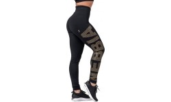 Women’s Leggings Nebbia Gold Print 827 - Black