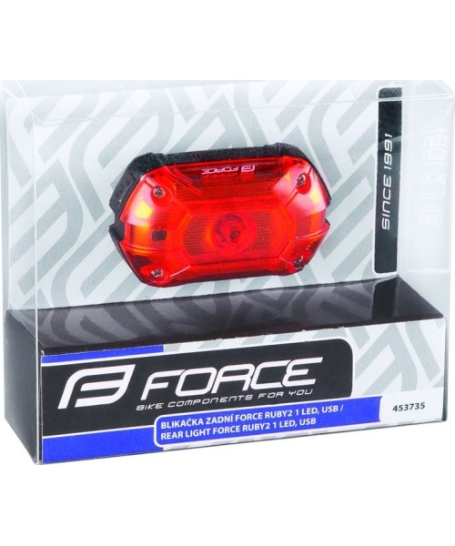 FORCE Rear Light Ruby2 25L, 1 LED USB
