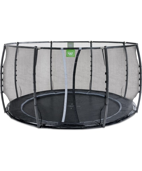 EXIT Dynamic įleidžiamas į žemę batutas ø427 cm su apsauginiu tinklu, juodas