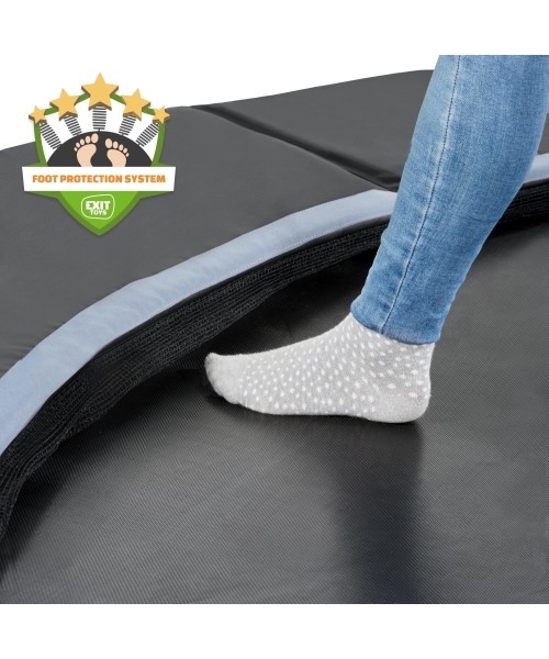 EXIT Dynamic įleidžiamas į žemę batutas ø427 cm su apsauginiu tinklu, juodas