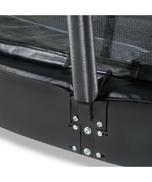 EXIT Dynamic įleidžiamas į žemę batutas ø427 cm su apsauginiu tinklu, juodas