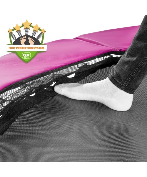EXIT Silhouette ground trampoline ø244cm with safety net - pink Outdoor Round Coil spring Sunken trampoline