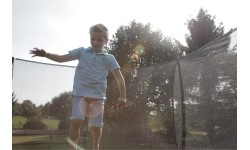 EXIT Silhouette ground trampoline ø244cm with safety net - pink Outdoor Round Coil spring Sunken trampoline