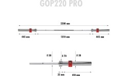 Olimpinis grifas HMS GOP220, 2200 mm + užraktas ZG1000R