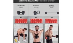 SGR18 PRO SET 3IN1 REGULIUOJAMI HANTELIAI 20 KG HMS