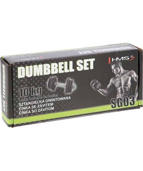 Keičiamo svorio hanteliai ir rinkiniai HMS: Srieginis hantelis HMS SG03 10kg
