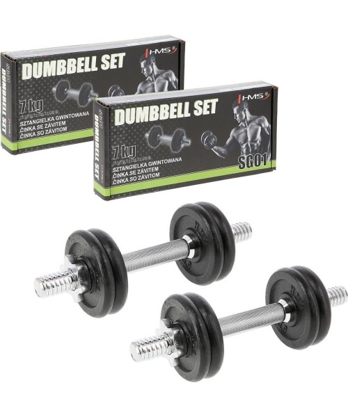 SG02 CAST IRON DUMBBELLS 2x7KG HMS