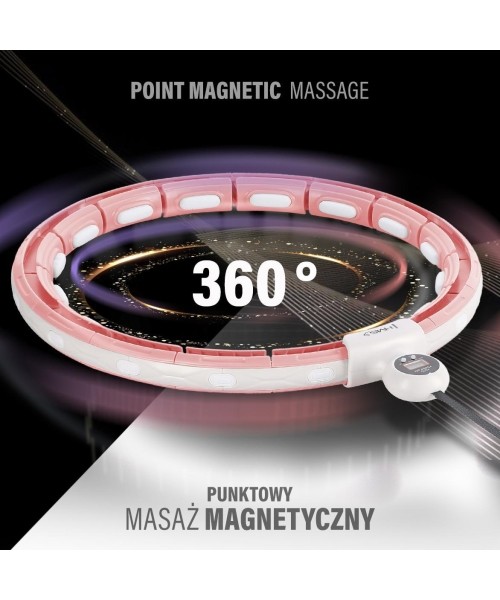 HHM15 HULA HOOP PINK MAGNETIC WITH WEIGHT + COUNTER HMS