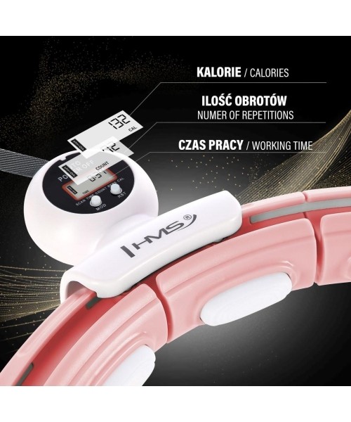 HHM15 HULA HOOP PINK MAGNETIC WITH WEIGHT + COUNTER HMS