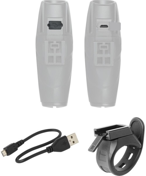 Priekinis žibintas FORCE Shark 700 USB (juodas)