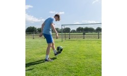 Prie grindų tvirtinami aliuminiai futbolo vartai EXIT Scala 220x120