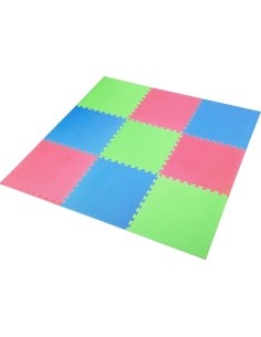Apsauginis kilimėlis One Fitness MP-10, žalias-mėlynas-raudonas, 60 x 60 x 1 cm, 9 vnt.