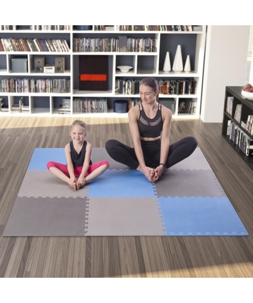 Protective Mat One Fitness MP-10, Gray-Blue, 60x60x1cm, 9pcs.