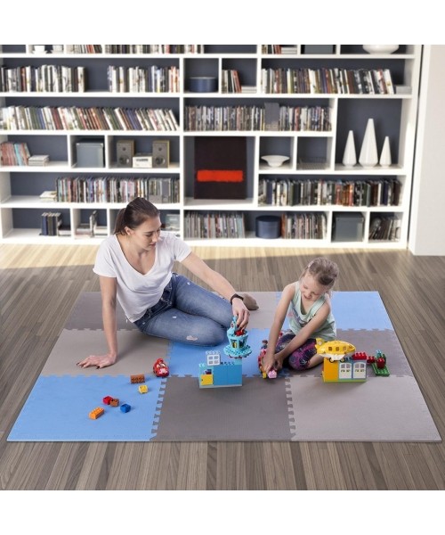 Protective Mat One Fitness MP-10, Gray-Blue, 60x60x1cm, 9pcs.