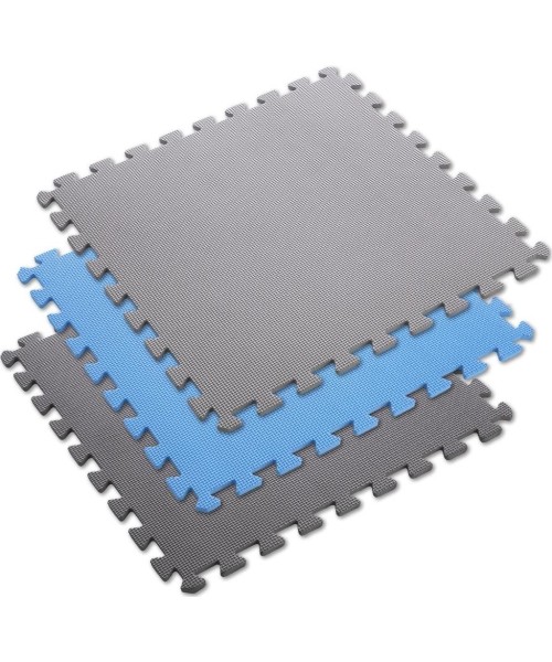 Protective Mat One Fitness MP-10, Gray-Blue, 60x60x1cm, 9pcs.