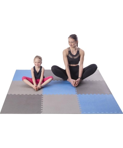 Protective Mat One Fitness MP-10, Gray-Blue, 60x60x1cm, 9pcs.