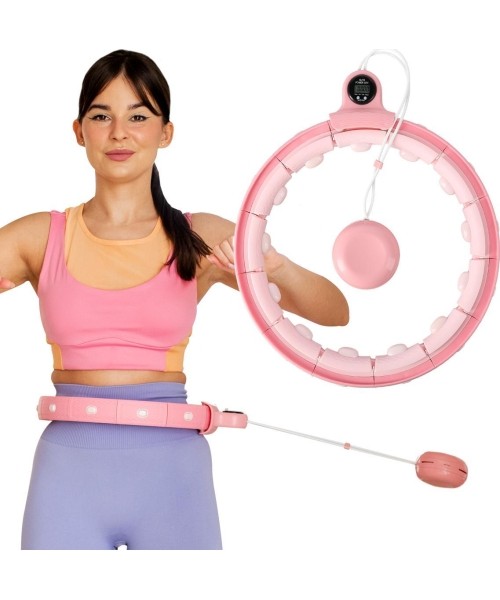 FH02 PINK HULA HOP WITH WEIGHT + COUNTER