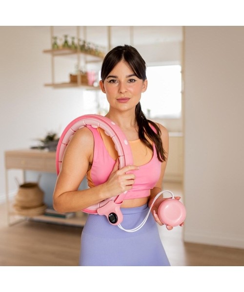 FH02 PINK HULA HOP WITH WEIGHT + COUNTER