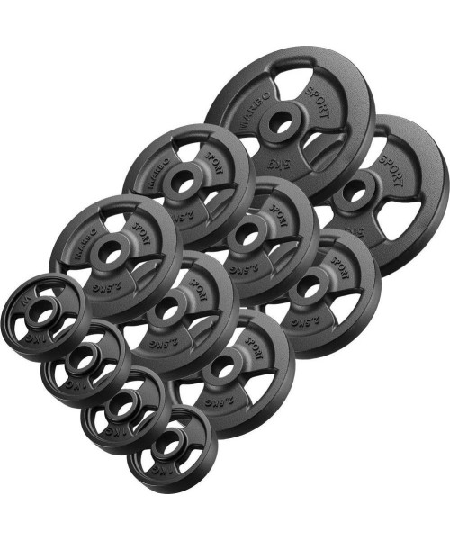 Cast Iron Weight Plates Set 29 kg (2x5kg + 6x2,5kg + 4x1kg) Marbo